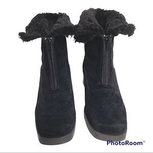 Kamouraska Boots Canada Zip Up Black Suede Winter Bailey Sz 7